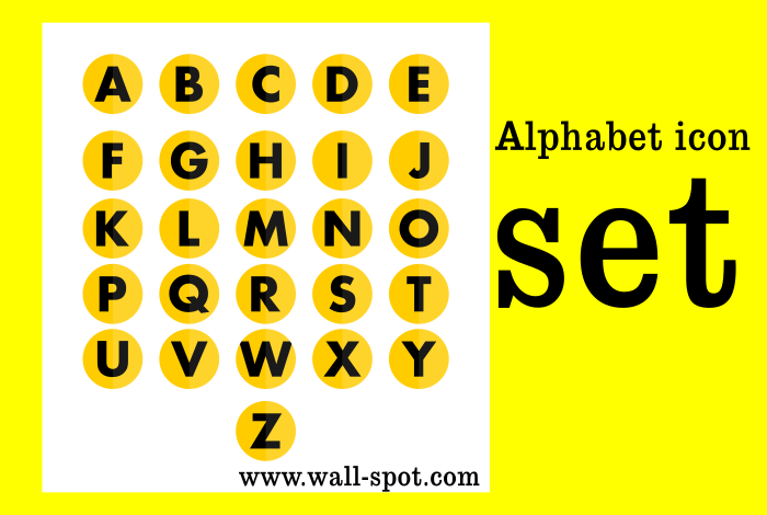 Alphabet Icon Set Download - Wall-Spot